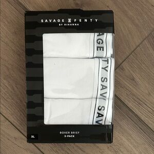 New! Savage X Fenty White Boxer Briefs 3-Pack